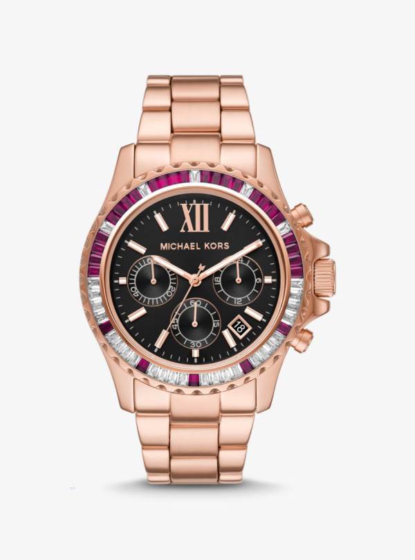 Damske Rose Gold-tone Hodinky Michael Kors Oversized Everest Pavé Ruzove Zlate - Hodinky Michael Kors Nejlevnejsi | ZMTKQ-9401
